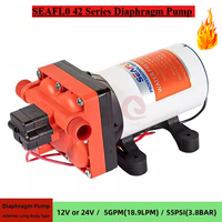 SEAFLO 42 Series Diaphragm Water Pump 5.0GPM 55PSI 12V 24V Self Priming Pump Yacht Boat Marine RV Supply 4 Chamber