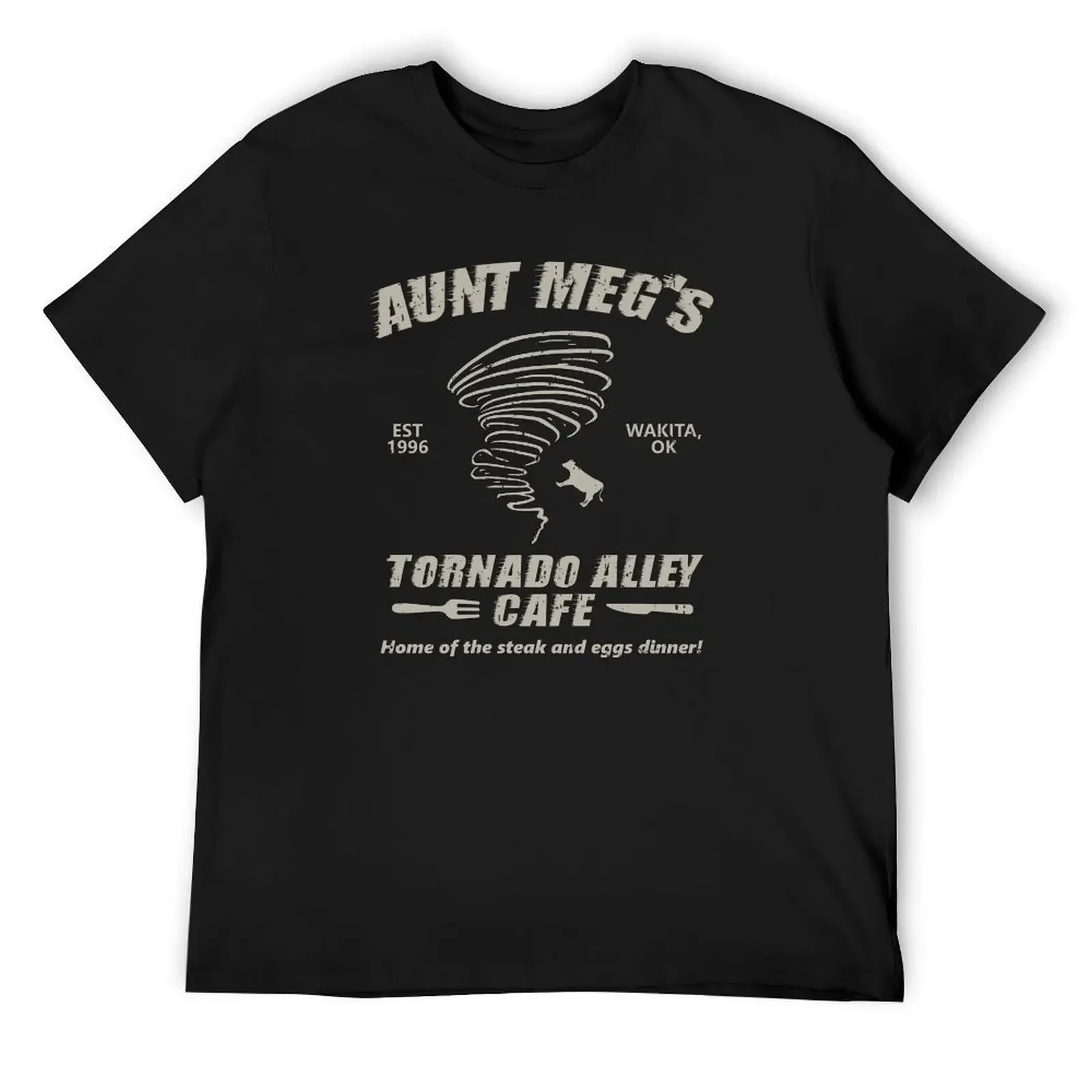 

Aunt Meg's Tornado Alley Cafe T-Shirt oversized hippie clothes customs design your own plus size tops men t shirts