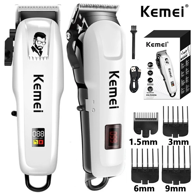 

Kemei KM-PG809A Electric Hair Clipper Cordless Men's Trimmer Professional Rechargeable Hair Clipper Tool