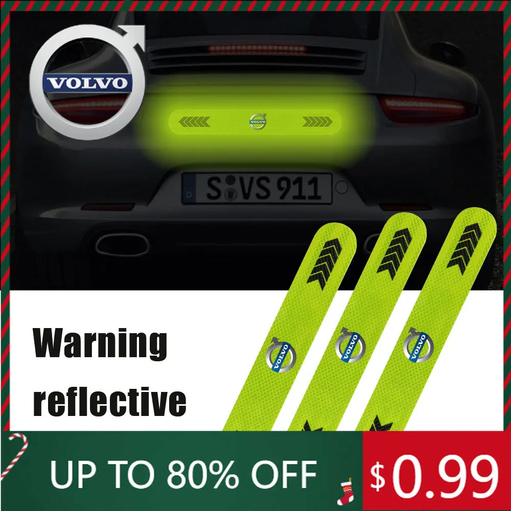 

Эмблемы, предупреждающие светоотражающие наклейки на задний багажник автомобиля, водонепроницаемая светоотражающая полоса для Volvo Rdesign T6 AWD C30 C70 S40 S60 S70