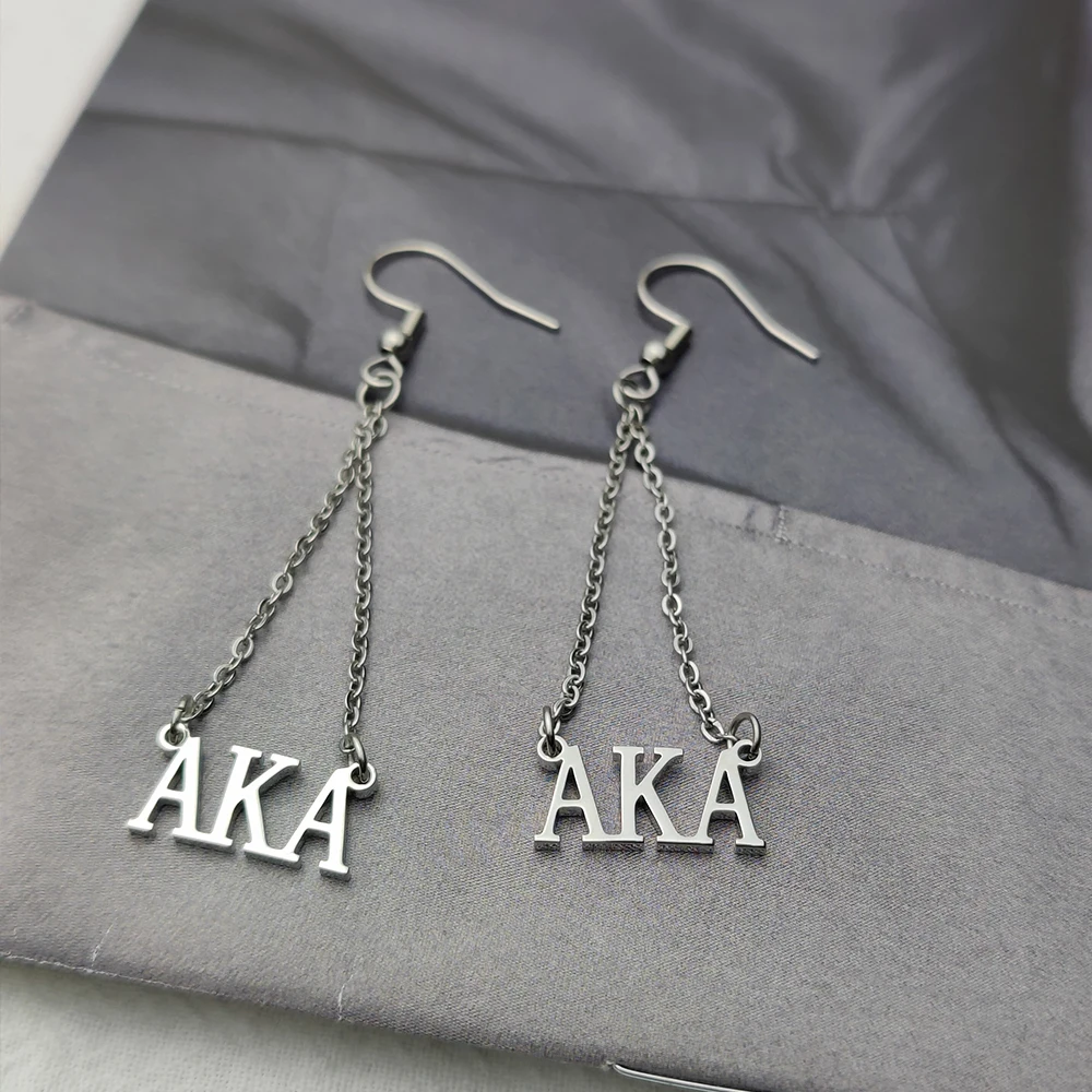 Custom Name Earrings Personalized Name Threader Earrings Gold Stainless Steel Dangle Long Chain Ear Line Ear Chain For Women