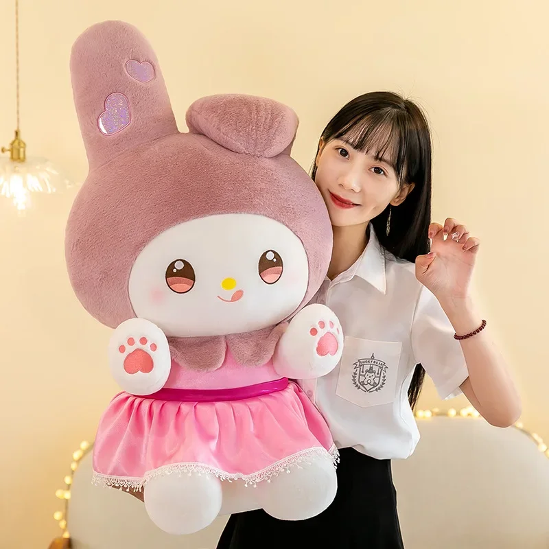 

80cmSuper Big Size NewKawaii Sanrio Kuromi Doll My Melody Animation Comfort Doll Cartoon Plushies Embroidery Cross-dressing Gift