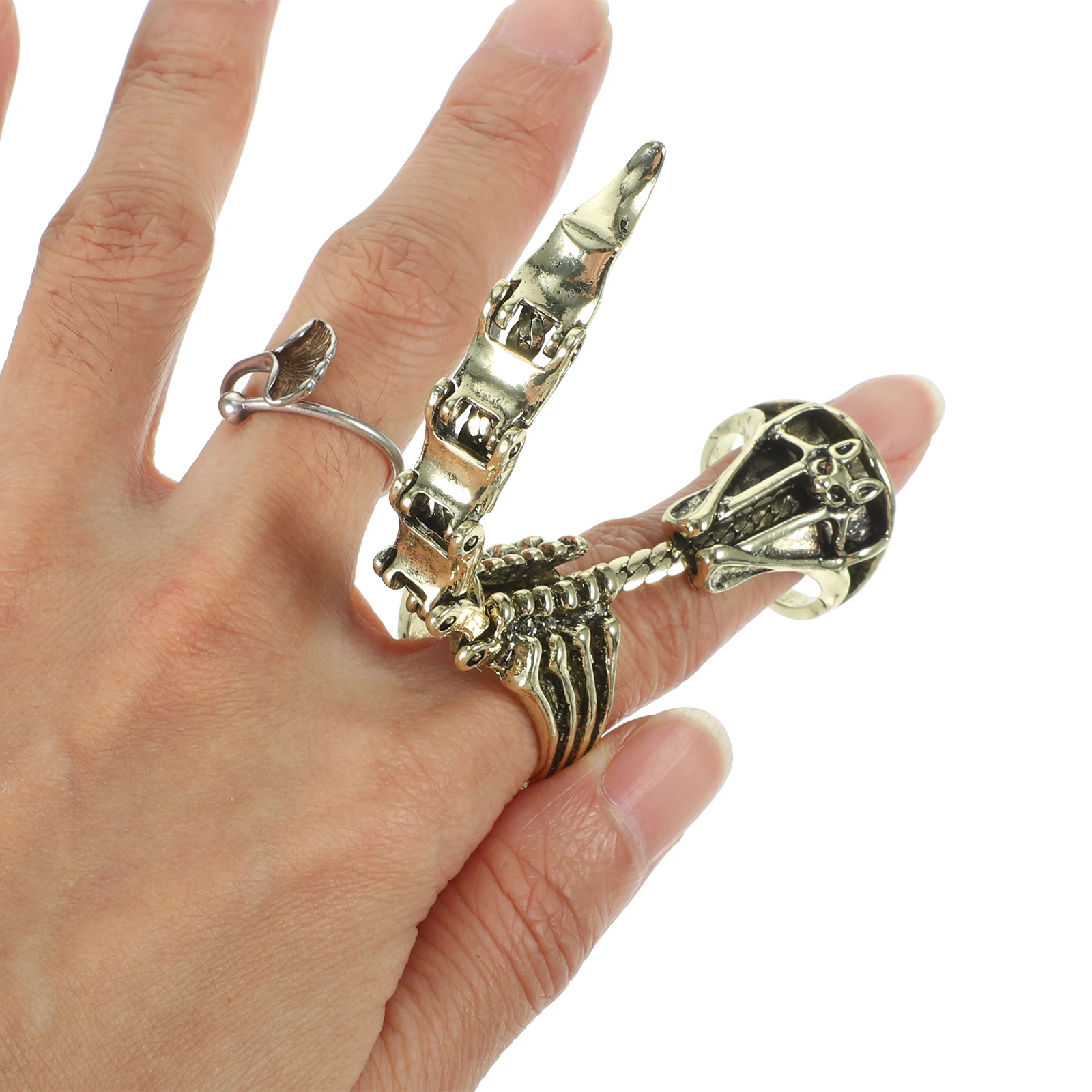 

Scorpion Punk Gothic Cool Scorpion Punk Ring for Men Tail Flexible Alloy Jewelry Halloween Party Accessory Statement Ring