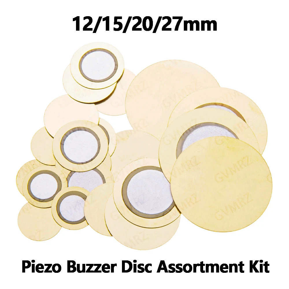 10PCS/20PCS Piezo Buzzer Disc Assortment Kit 12/15 Passive Piezoelectric Elements for Buzzer Repairs & DIY Electronics  20/27mm