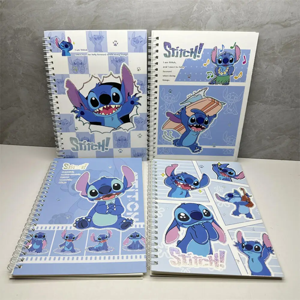 Random One Lilo & Stitch Coil Notebook Cartoon Stitch Loose-leaf Coil Notebook Horizontal Line Notebook Student Stationery Gifts