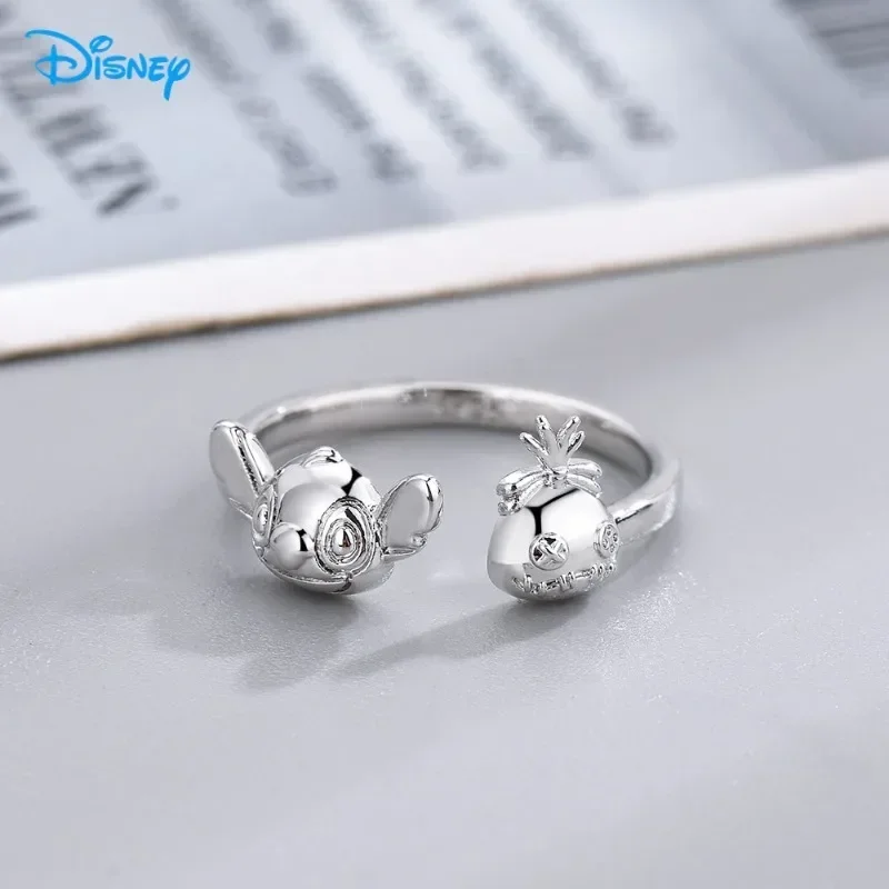 

Disney Stitch Ring Cute Cartoon Adjustable Opening Women Silver Ring Girl Fashion Ornaments Jewelry Girl&Child Holiday Gifts