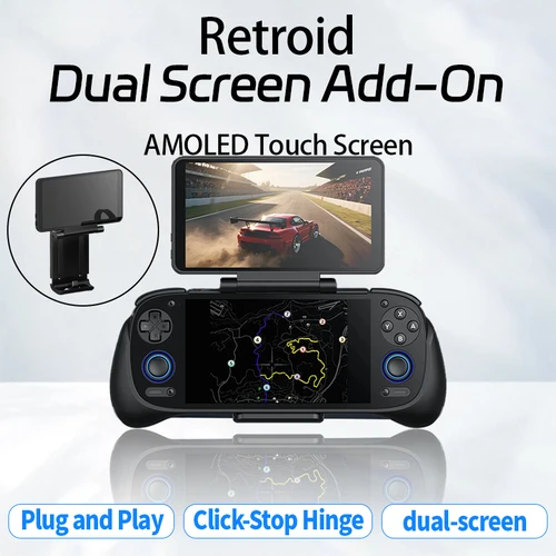 Retroid pantalla Dual adicional ampliar pantalla Oled de 5,5 pulgadas diseño de Clip trasero con enchufe tipo C para RP4Pro/RP Mini/RP MiniV2/RP5