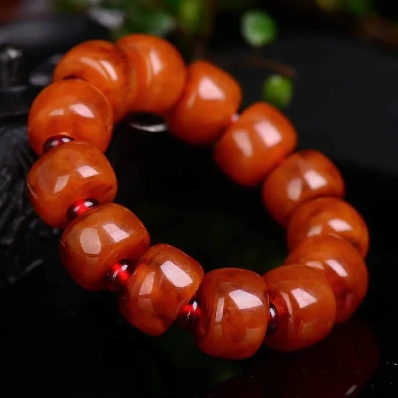 Men's Chicken Oil Yellow Second Generation Old Amber Bead Bracelet