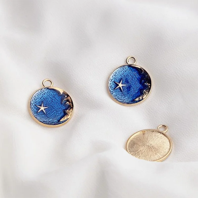 10Pcs Star Moon Sky Metal Enamel Charms Pendants for Making Pendants Necklaces Earrings DIY Handmade Jewelry Accessories