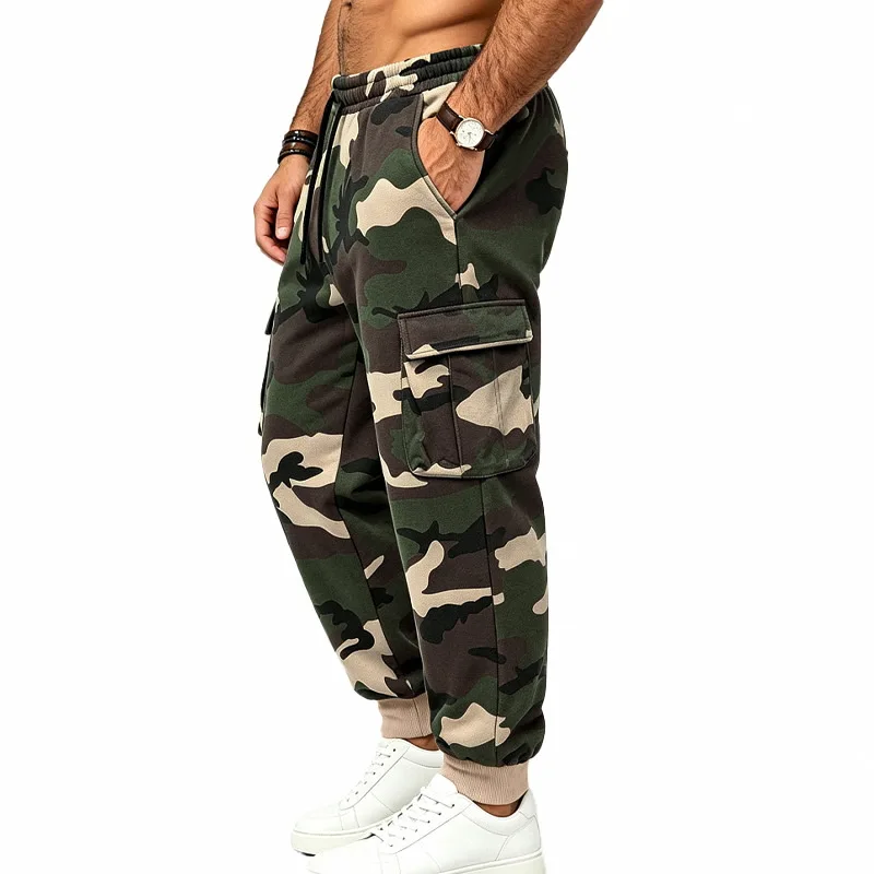 2026 Europäische Camouflage-Fleece-gefütterte Arbeitshose Outdoor Camouflage Trendige Hip-Hop Lose Pendlerhose für Herren – Detail 3