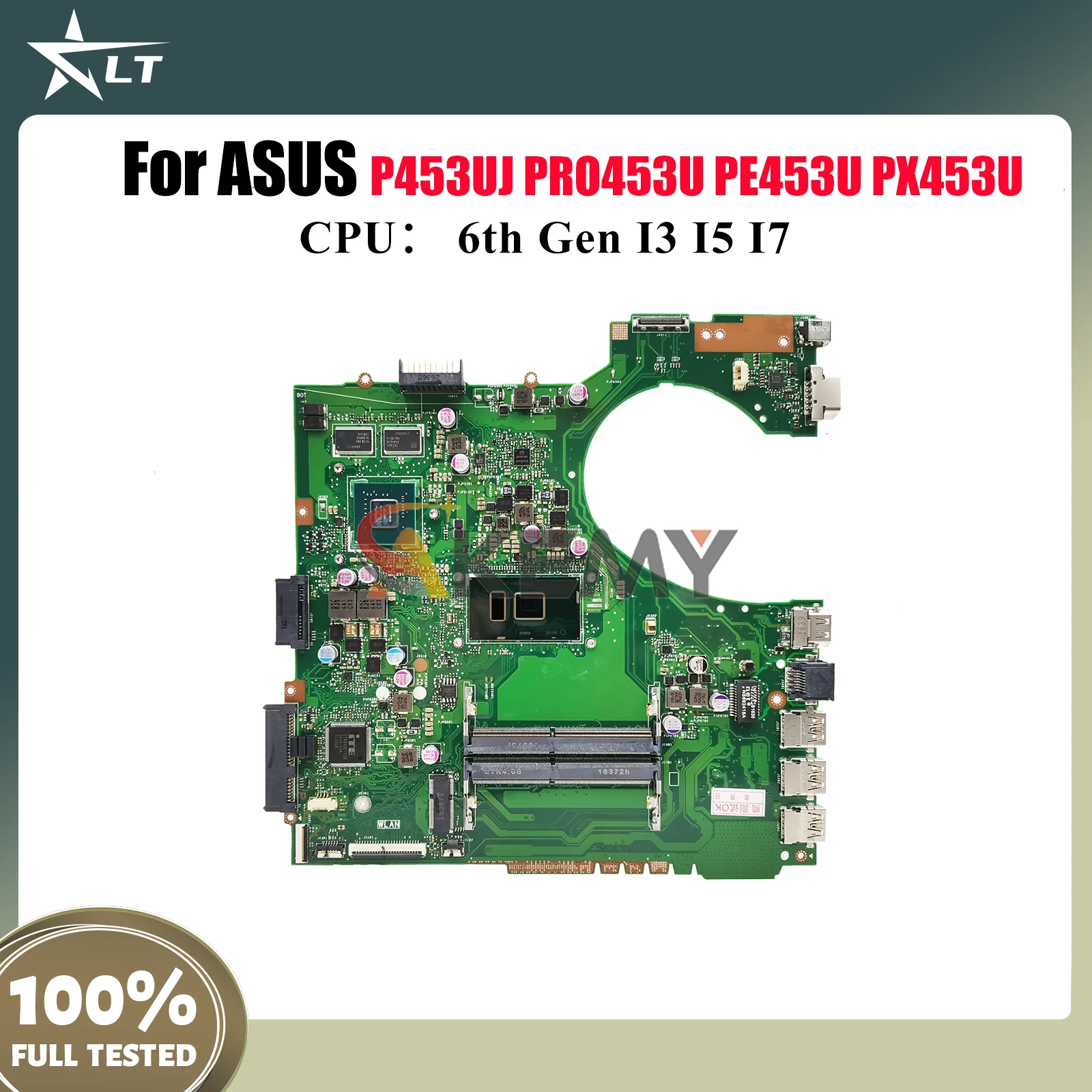 

P453UJ Laptop Motherboard For ASUS ProArt PX453U P453U PE453U PRO453U P453UJ Notebook Mainboard With I3 I5 I7 CPU 100% tests OK