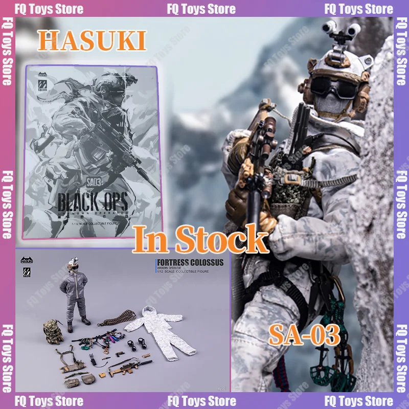 

In Stock Hasuki Salvo SA03 1/12 Fortress Colossus Black Ops Unknown Operator Snow Mountain Ghost Anime Action Figure Toys Models