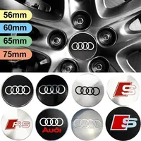 56/60/65/75mm 4pcs Car Wheel Center Hub Cap Badge Logo Sticker Audi A6 A3 A4 A5 A6 Q2L Q3 Q5 Q7 Q8 R8 S4 S8 S7 RS5 RS8 RS6