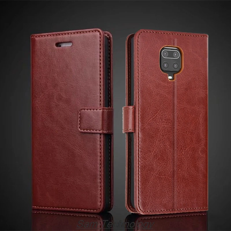 Card Holder Cover Case for Xiaomi Redmi Note 9s / Note 9 Pro Max Pu Leather Flip Cover Retro Wallet Case Business Fundas Coque
