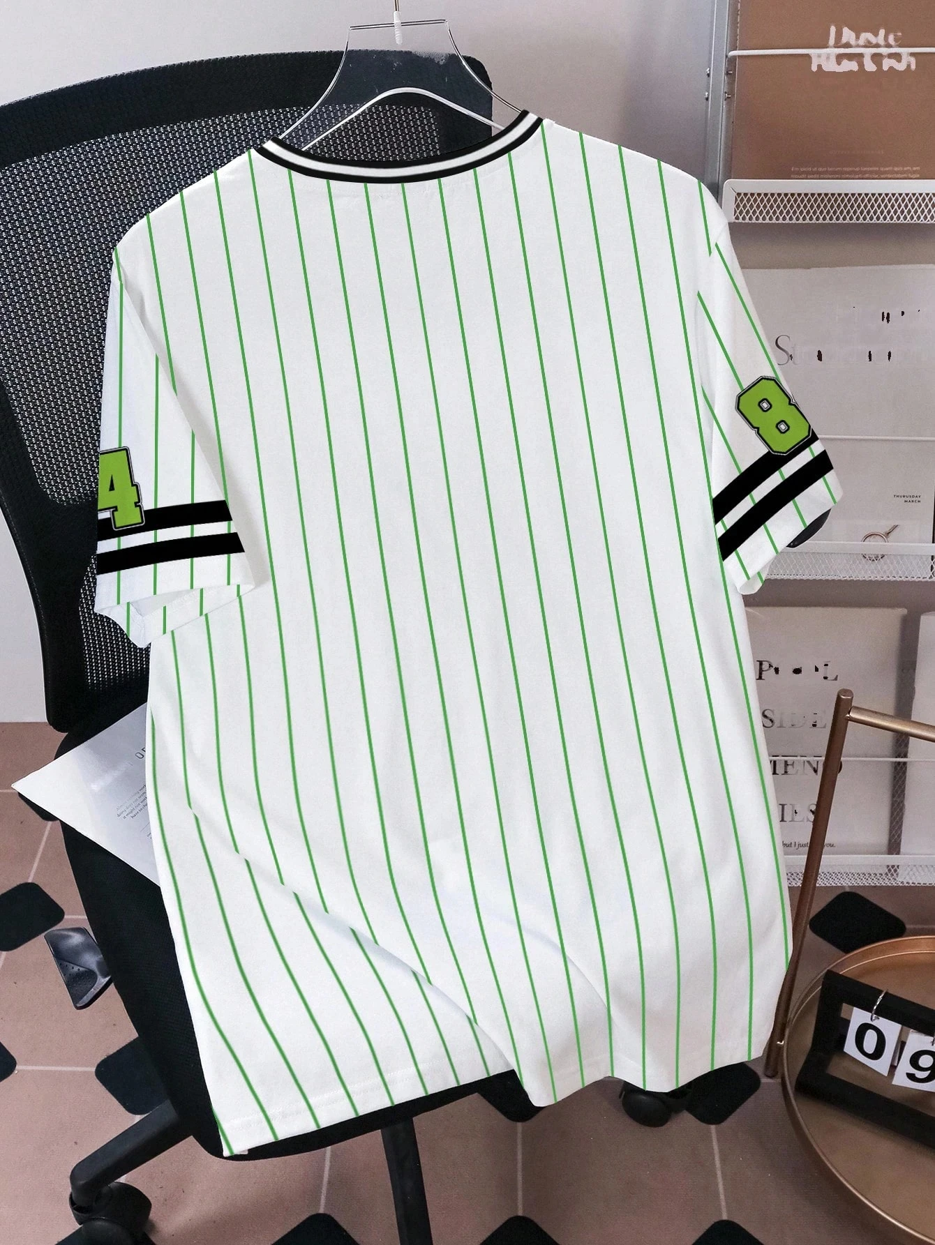 Classic Ninja Turtles Four Brothers Cartoon Printed Baseball Style T-shirt Striped Loose Men's and Women's Sports Short Sleeves - view 2