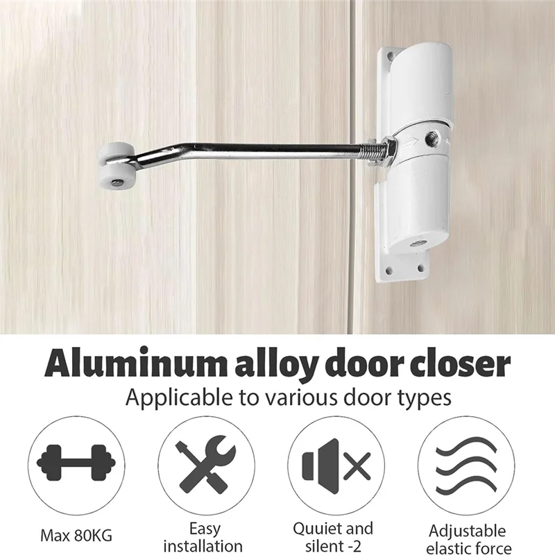 Automatics Doors Closers Whites Zincs Alloys Safetys Springs Doors Closers Adjustables 30 Kg Closings Doors Hinges