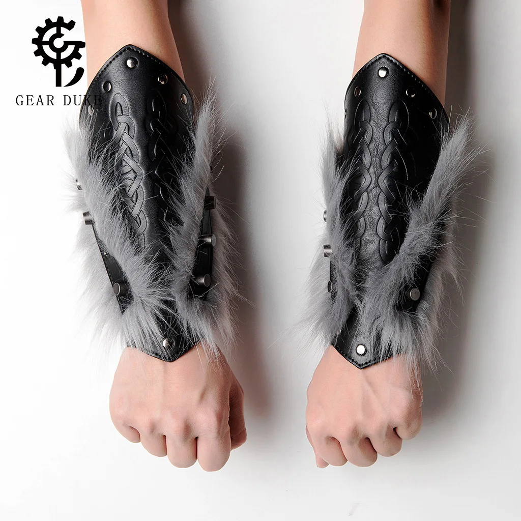 

Hot-Selling Medieval Wrist Guards for Men at Comic Conventions, Retro Embossed Adjustable Knight Gauntlets, Cosplay Props, Dark Style