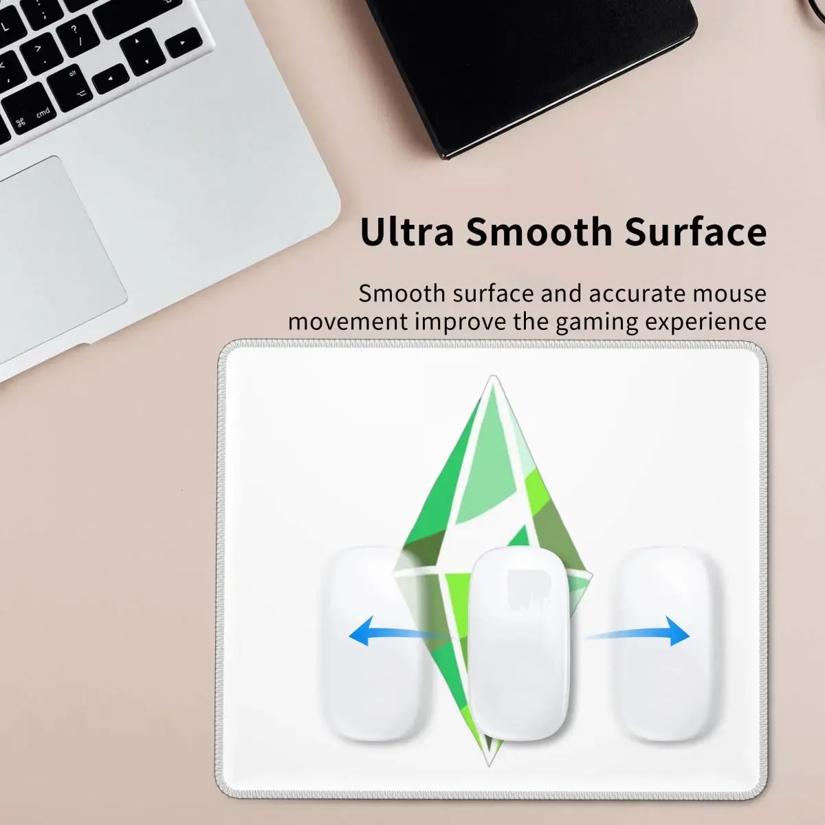 Alfombrilla para ratón Sims 4 Plumbob, alfombrilla para teclado de ordenador, alfombrilla para ratón para juegos, PC, portátil, alfombrilla para escritorio, accesorios de oficina, alfombrillas para mesa