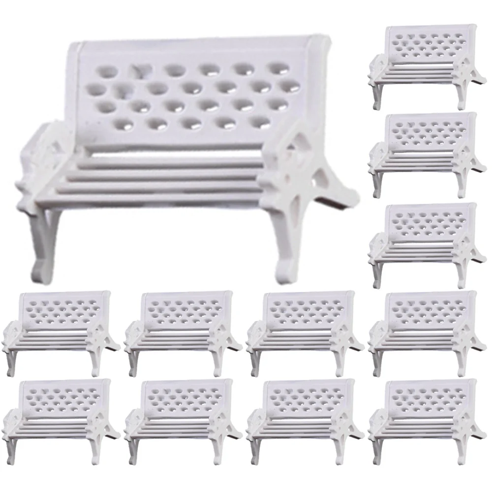 

20 Pcs Park Chair Decoration Miniature Bench Model for DIY House Sand Table Garden Scene Micro Landscape Benches Abs