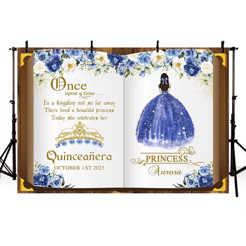 Mehofond Photography Background Quinceañera Books Once Upon a Time Princess Girls Birthday Party Decor Photo Backdrop Studio