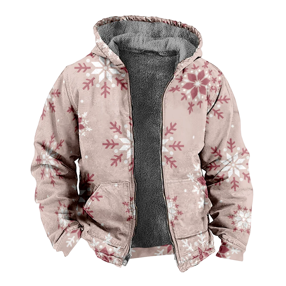 Men's Winter Jackets Coats,casual snowflake Pattern Cotton Clothes Overcoat Modern Vintage Traveling