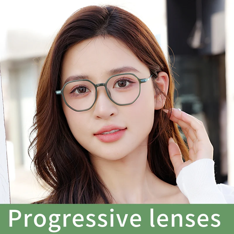 Multifocus Reading Glasses for Women Stylish No Line Progressive Multifocal Reader Blue Light Far and Near Dual-use Eyeglasses