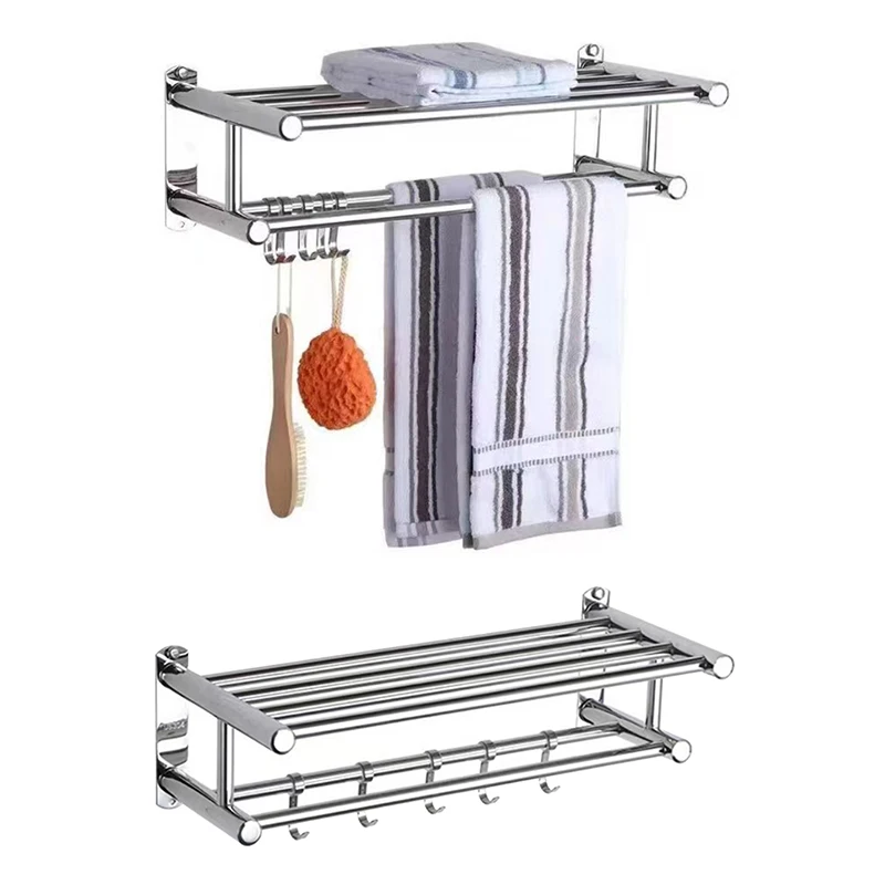 40cm Thickened Stainless Steel Towel Rack Project Hotel Home Bathroom Bathroom Wall Mounted Shelf Decoration