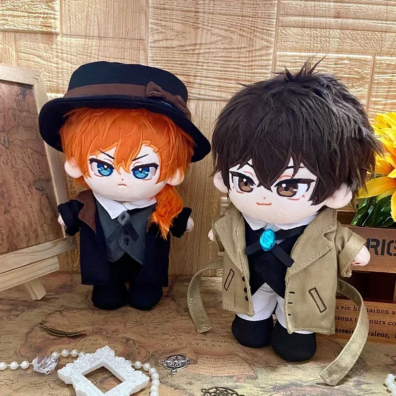 20 ซม.อะนิเมะสุนัข Nakahara Dazai Osamu Kawaii BEAST หู COSPLAY ตุ๊กตาตุ๊กตาตุ๊กตา DIY แต่งตัวเสื้อผ้า Plushies ของเล่นแฟนของขวัญ