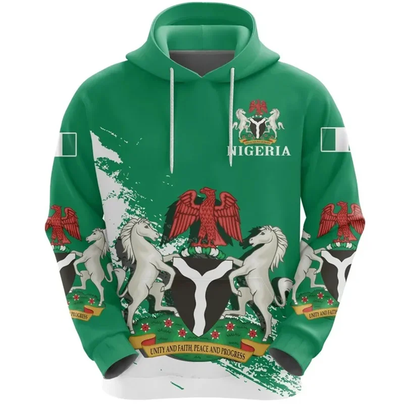 West Africa Nigeria Flag National Emblem Graphic Hoodies For Men And Women New In Hoodies & Sweatshirts Pullover Tops Streetwear