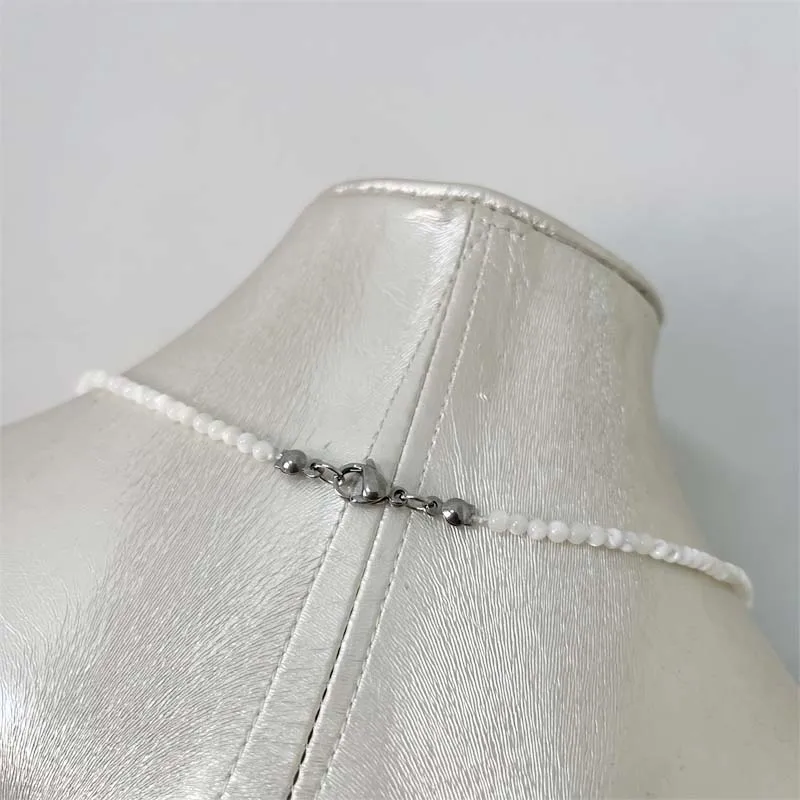 3MM White South Sea Pearls Shell Stone Necklace Delicate 2025 New Natural Beads Chain Jewelry Collar Woman Gift