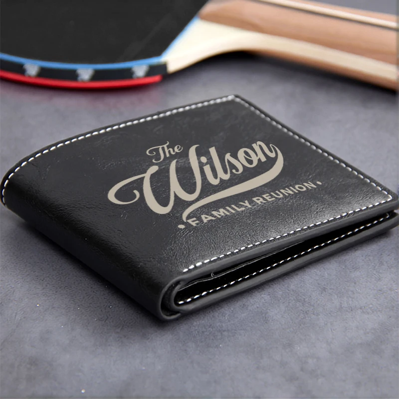The Wilson Family Reunion Premium PU Leather Wallet Men's Slim Business Design Durable Lightweight Minimalist Style