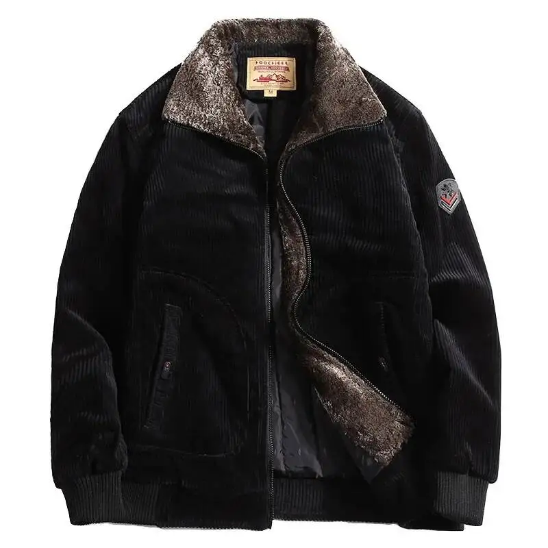 Men Clothing 2026 Winter Corduroy Men's Cotton Lapel Leisure Jacket Top Warm Cotton-Padded Coat