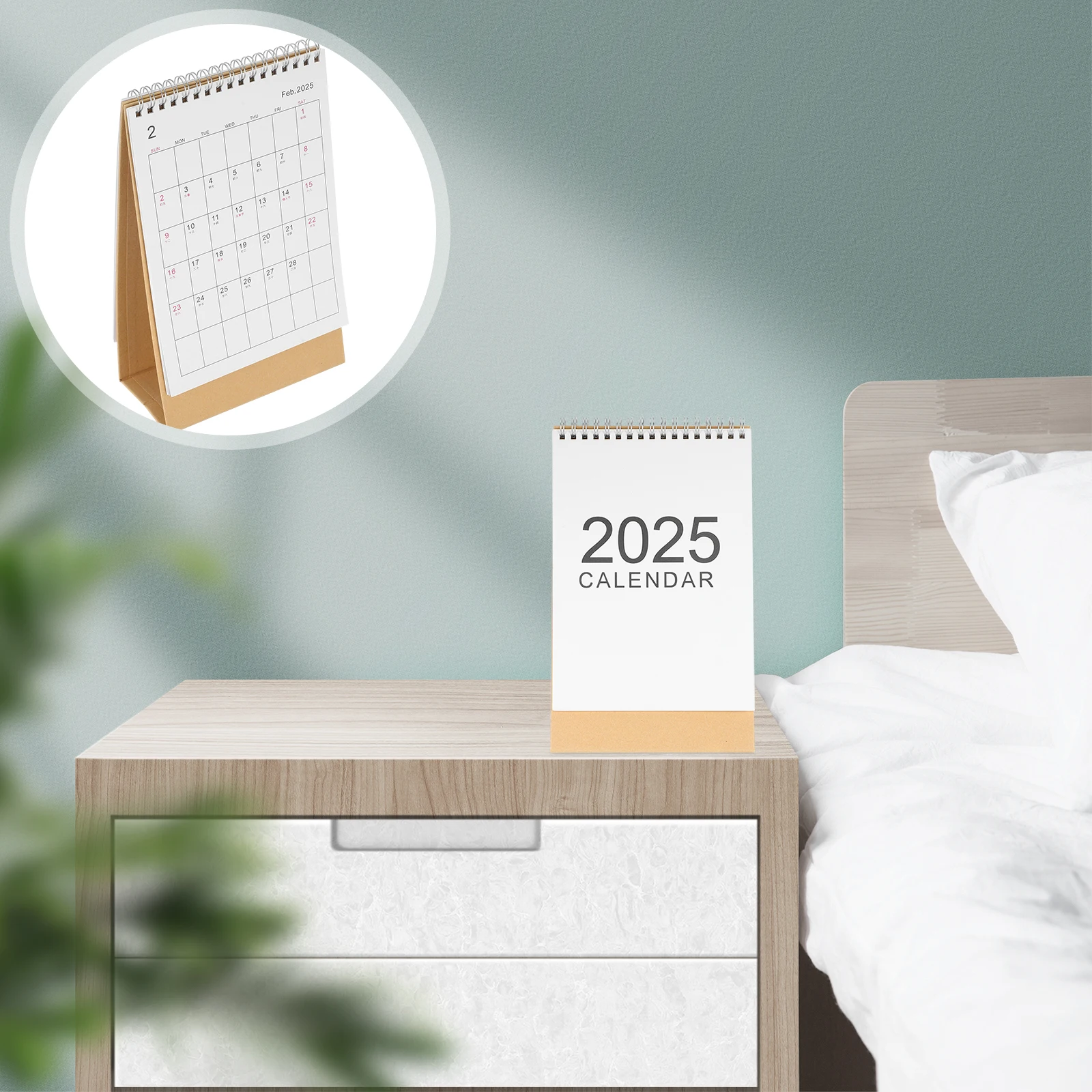 

2025 Minimalist Desk Flip Stand Up For Office Home 2024.9-2025.12 Blank Planner Small Standing Desktop Smooth Writing Paper