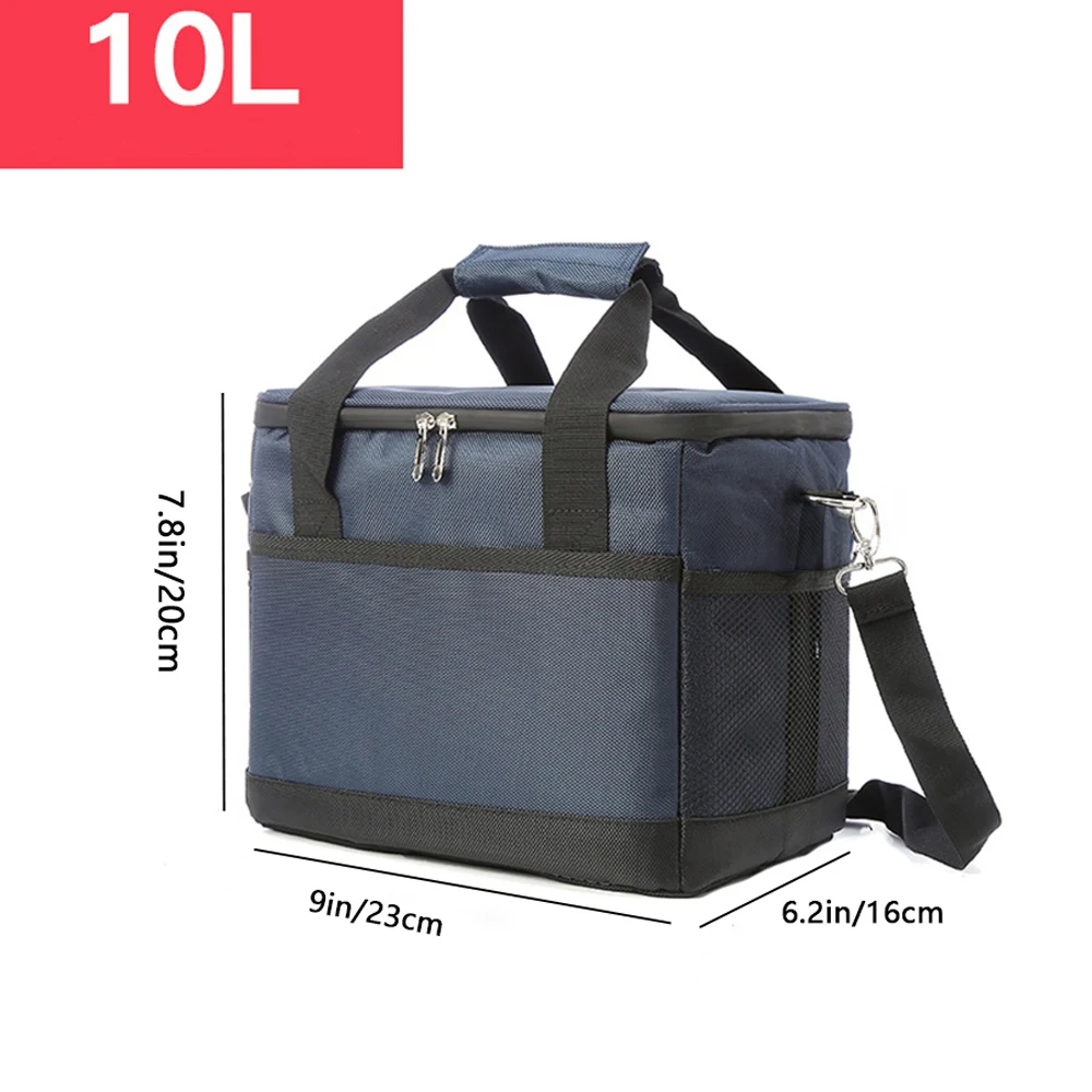 Outdoor Camping Picnic Aluminum Foil Insulated Box Handheld Cooler Fresh Box Crossbody Bento Lunch Bag Home Large Capacity