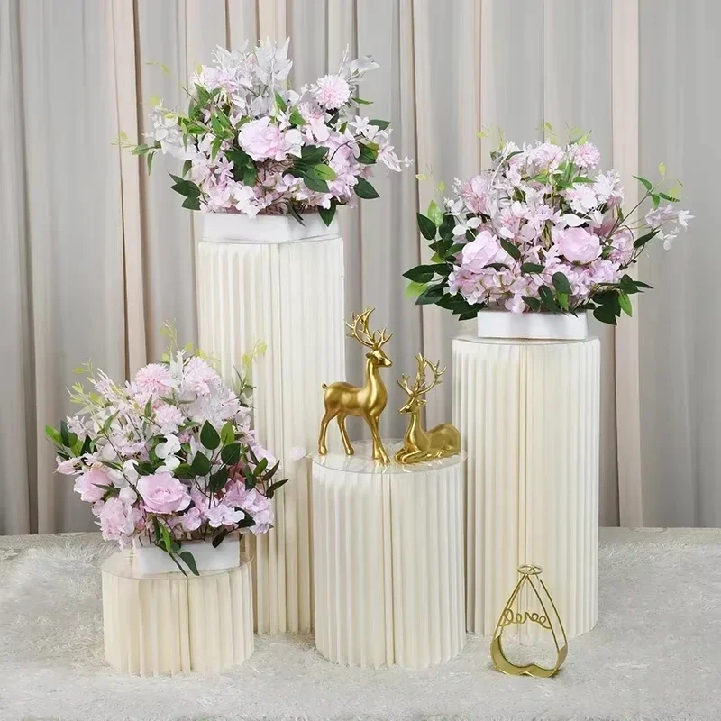 Wedding Party Dessert Table Columns Ornaments Romantic Cylinder Flower Ball Display Stand Roman Pillar Decorative Props