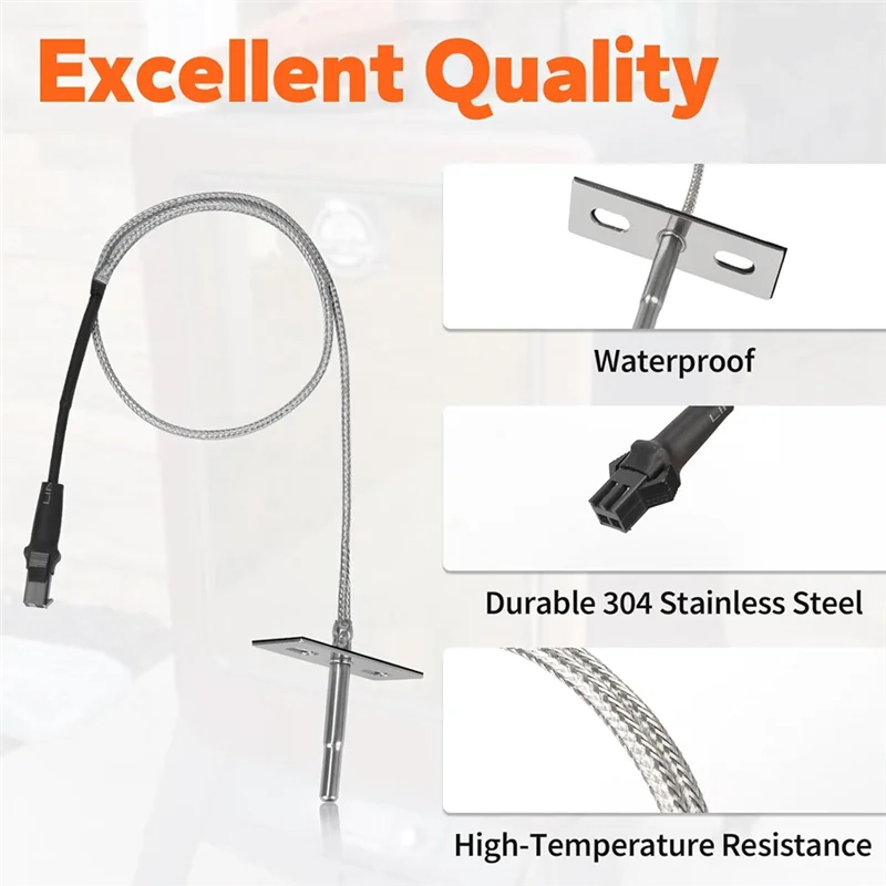 Reemplazo del sensor de sonda de temperatura ABRB-RTD para Pit-Boss serie 3/5/7, serie Pro II 4, serie Sportsman 7