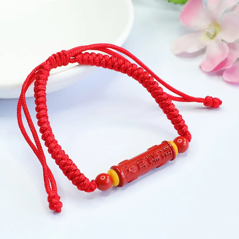 

Cinnabar hand rope, red sand Tiangong blessing bracelet, bracelet, ancient female.