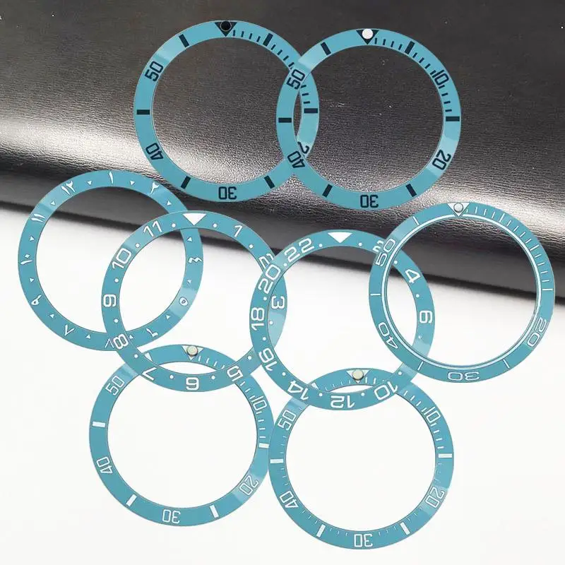 

Watch Accessories 38mm Ceramic Scale Inclined Rim SUB Slope Lake Blue Watch Bezel Compatible SUB GMT Case