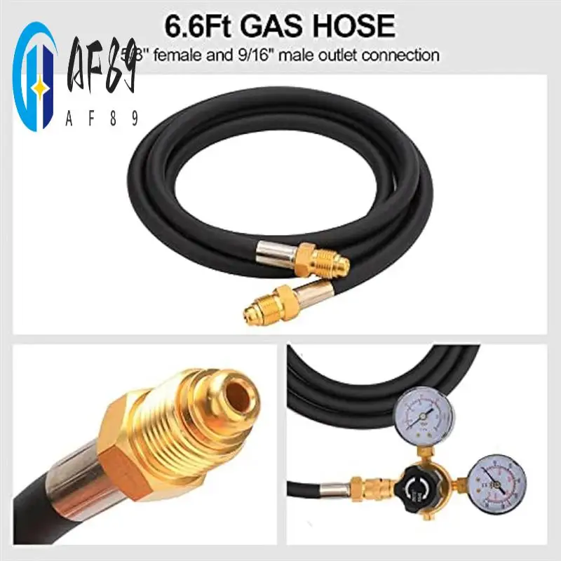 

AF89-Argon CO2 Regulator Gauge Welding Gas Regulator With 6.6Ft Hose,CGA580 Inlet Connection,0-4500PSI/0-10BAR Input Pressure