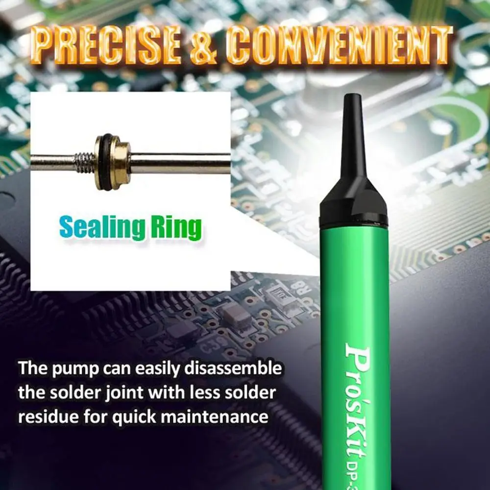 Durable DP-366I Vacuum Sucking Pen Aluminum Alloy Anti-static Tin Suction Device Tin Suction Pump Desoldering