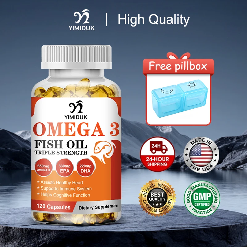 

Strength Omega 3 Fish Oil Supplement, for Joint, Brain, Eye, Heart Health, Helps Cognitive Function, Boost Energy & Metabolism