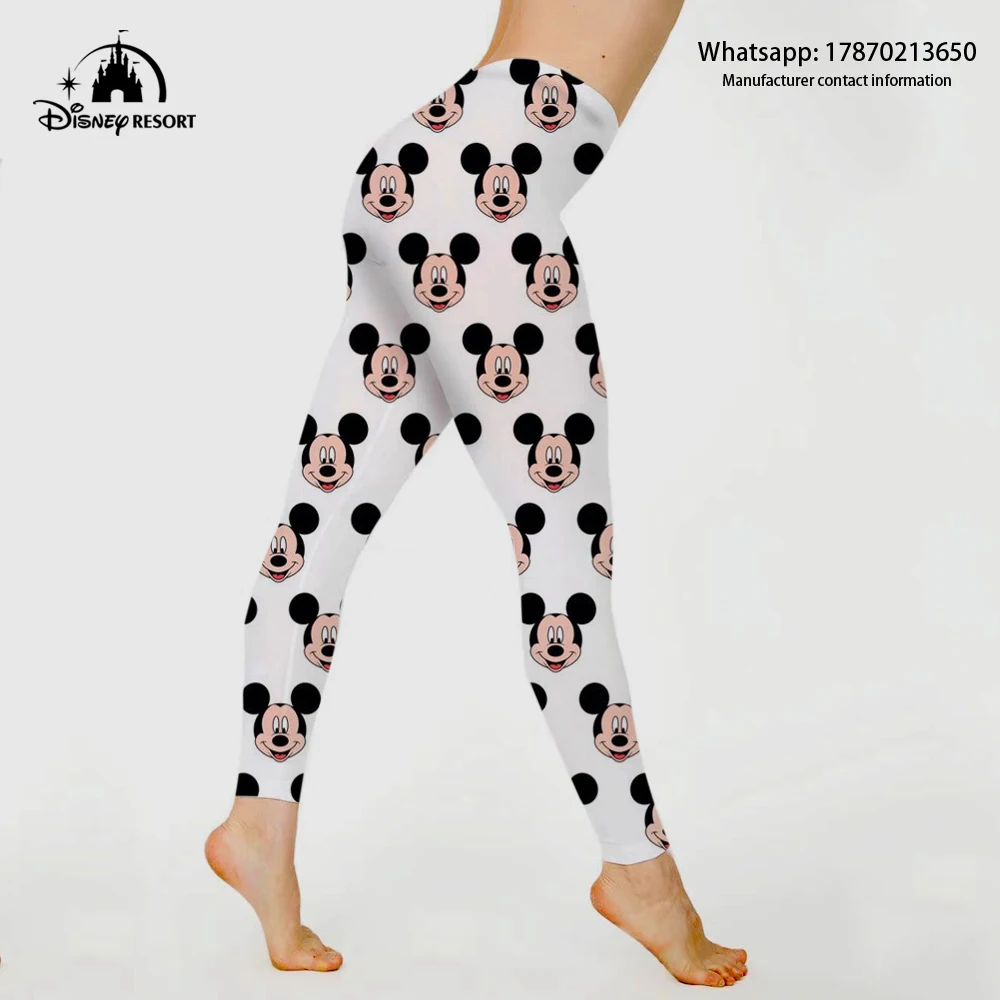 2022 Fall New Disney Brand Mickey and Minnie Anime Print Women\'s Skinny Slim Yoga Pants