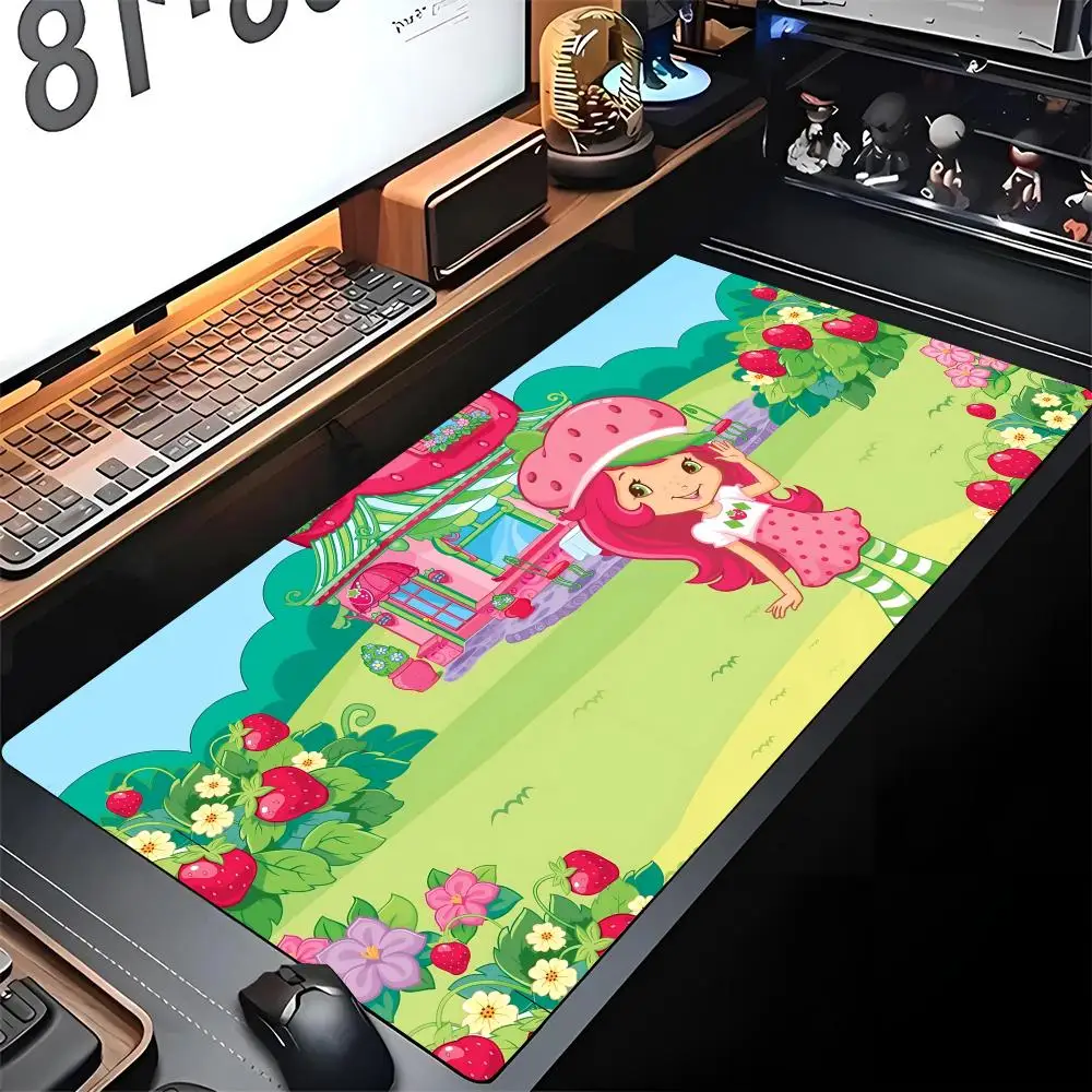 S-StrawberryS S-ShortcakeS Mouse Pad Gaming xxl Locking Edge Big Computer Gamer Large Rubber Art Mousepad Laptop Desk Mat