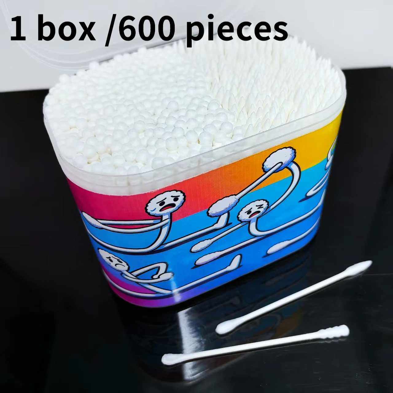 600 قطعة من مسحات القطن المبتكرة لصندوق نمط اليوغا، مسحات قطنية ذات رأسين رفيع، مسحات قطنية هدية منزلية