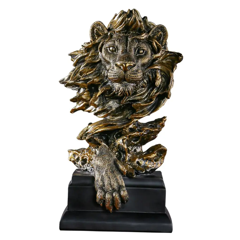 Modern 3 Statue with Base, Animal Figurine Sculpture Ornament, Desktop Shelf Cabinet Arrangement Feng Shui Bookcase