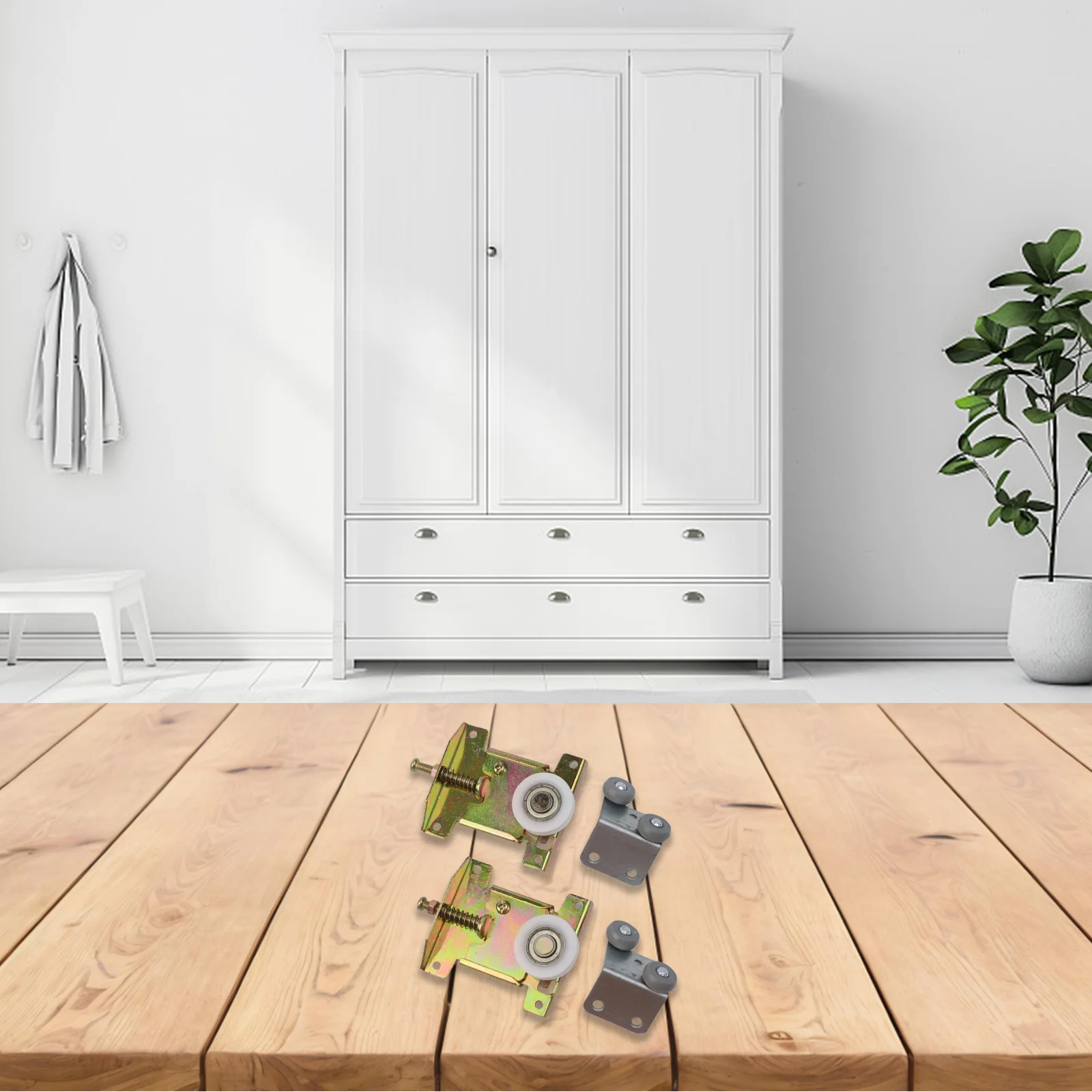 Cabinet Track Sliding Door Rollers Featuring U Groove Wheels Engineered for Quiet and Long lasting Sliding Door Operation