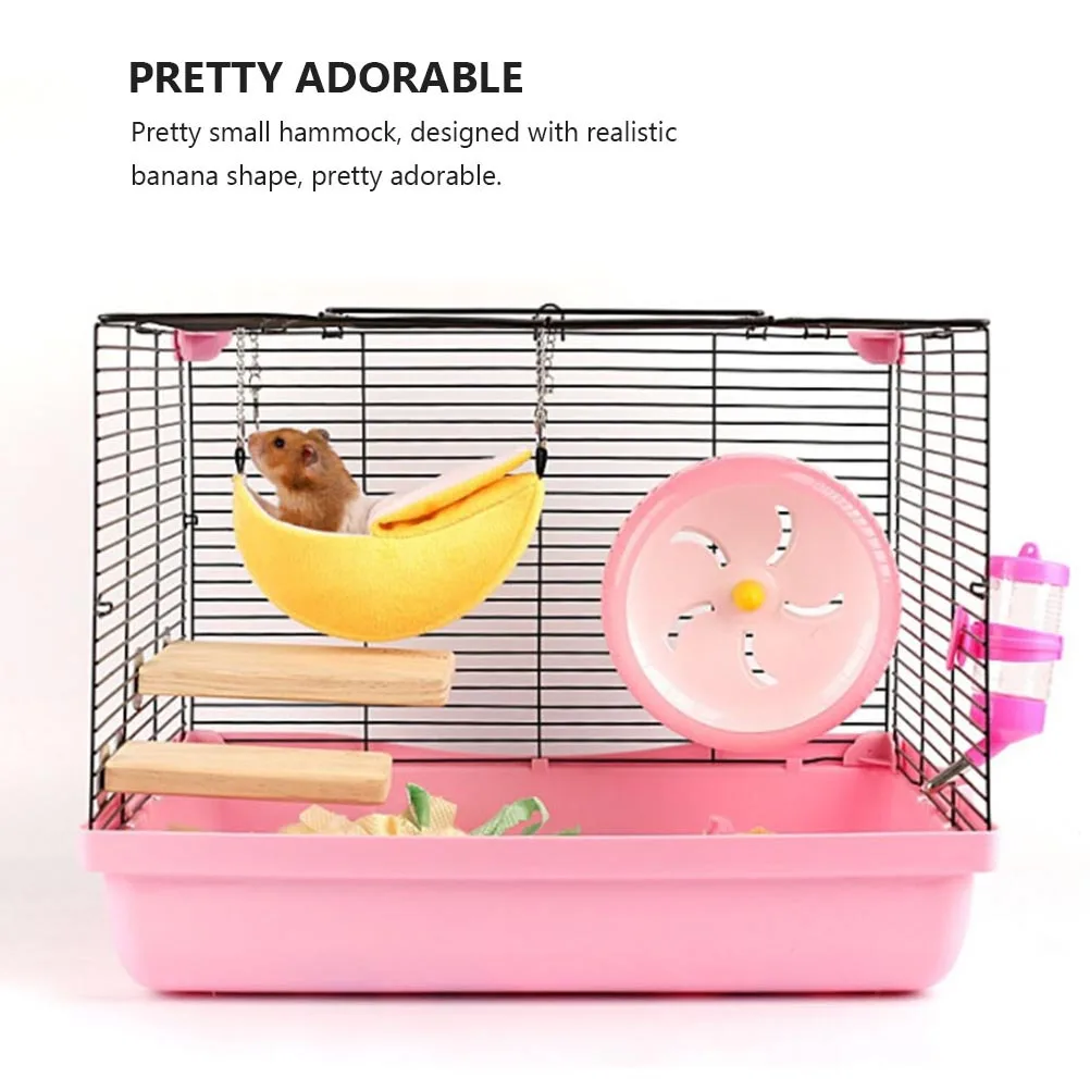 

2Pcs Pets Hanging Hammock Banana Shape Small Animals Sleeping Swing Bed Hamster Chinchilla Rat Warm House Comfortable