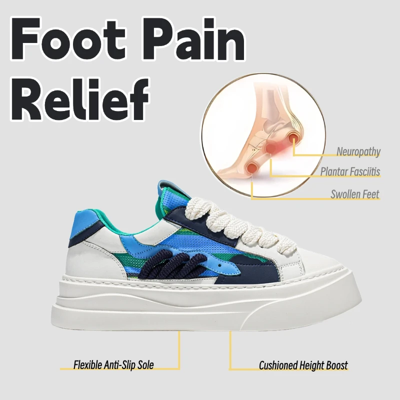 

Men's Sneakers Versatile Lace Up Casual Flat Shoes Soft Breathable Fashion Lightweight Male Board Loafers Tenis Masculino