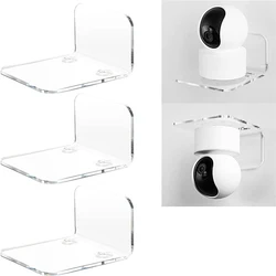 3PCS Surveillance Camera Shelf Acrylic Adhensive Wall Mount Stand Storage Rack for Small Items in Living Room Bathroom Bedroom