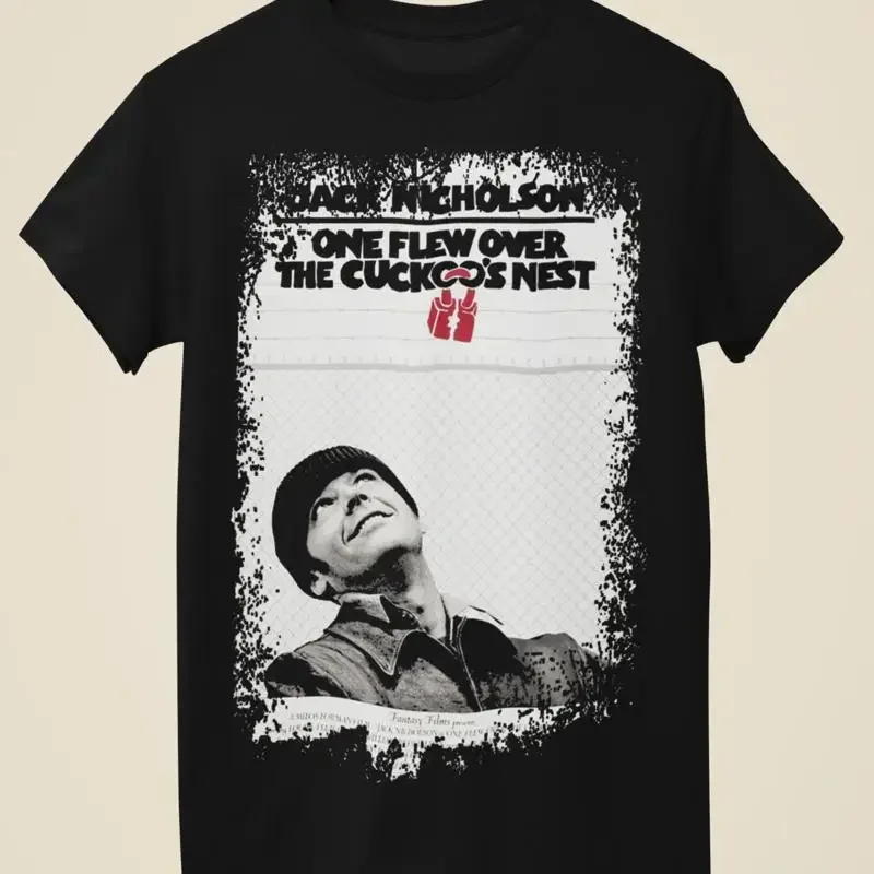 One Flew Over the Cuckoos Nest Movie Poster Inspired Unisex Black T Shirt
